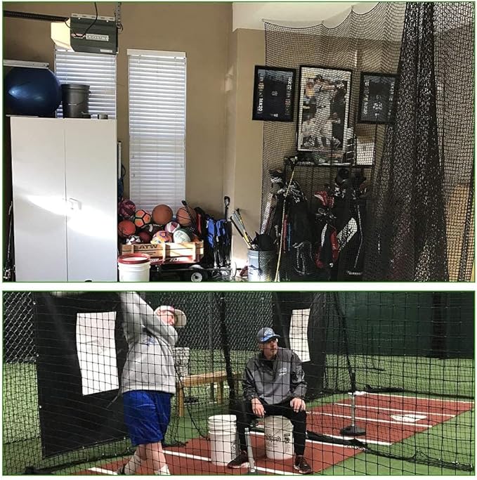 Baseball Softball Backstop Nets, Heavy Duty Sports Netting Barrier #18 Baseball Netting 10'x10'/10'x20'/15'x15'…