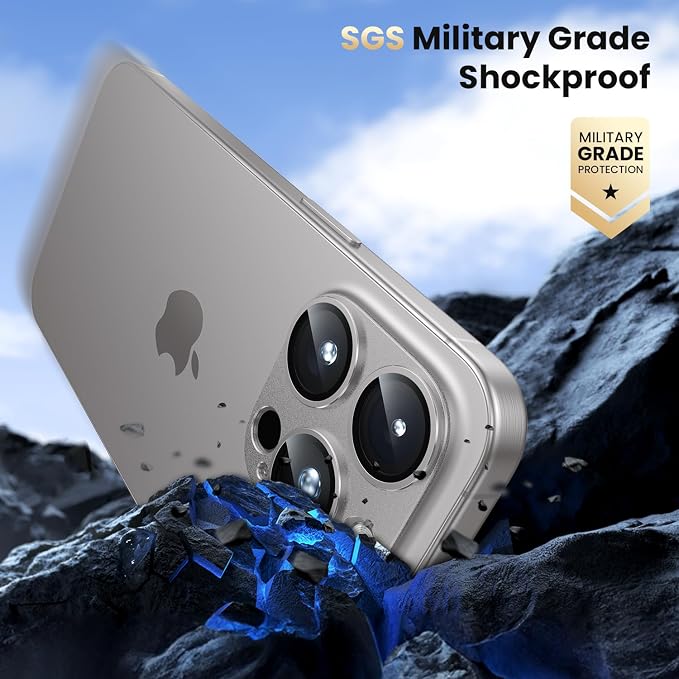 WSKEN for iPhone 16 Pro/iPhone 16 Pro Max Camera Lens Protector, Metal Aluminum