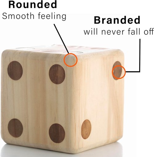 Giant Wooden Yard Dice - Outdoor Game Set of 6 | Perfect for Family Fun & Gatherings