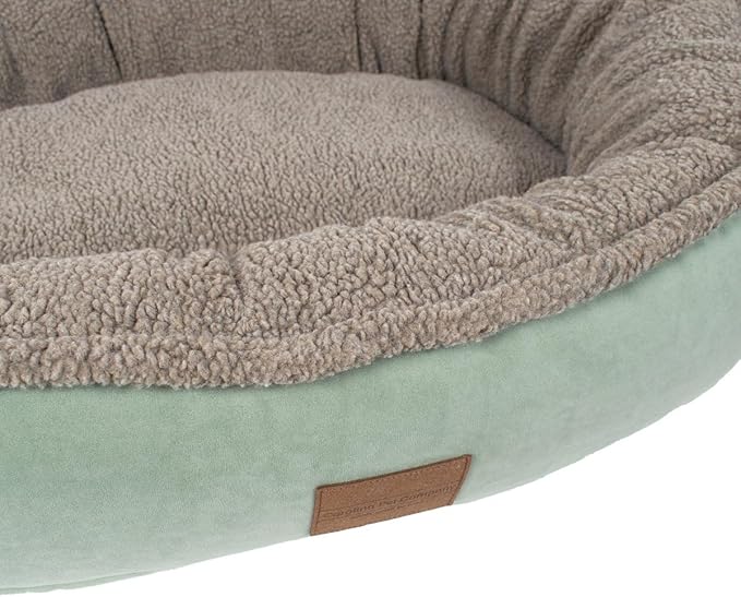 CAROLINA PET COMPANY Microfiber & Tipped Berber Comfy Cup Dog Bed - Chocolate, M