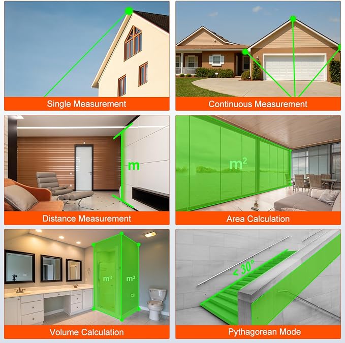 LASELION Laser Measurement Tool, 165ft Green-Beam Laser Measure Device Portable