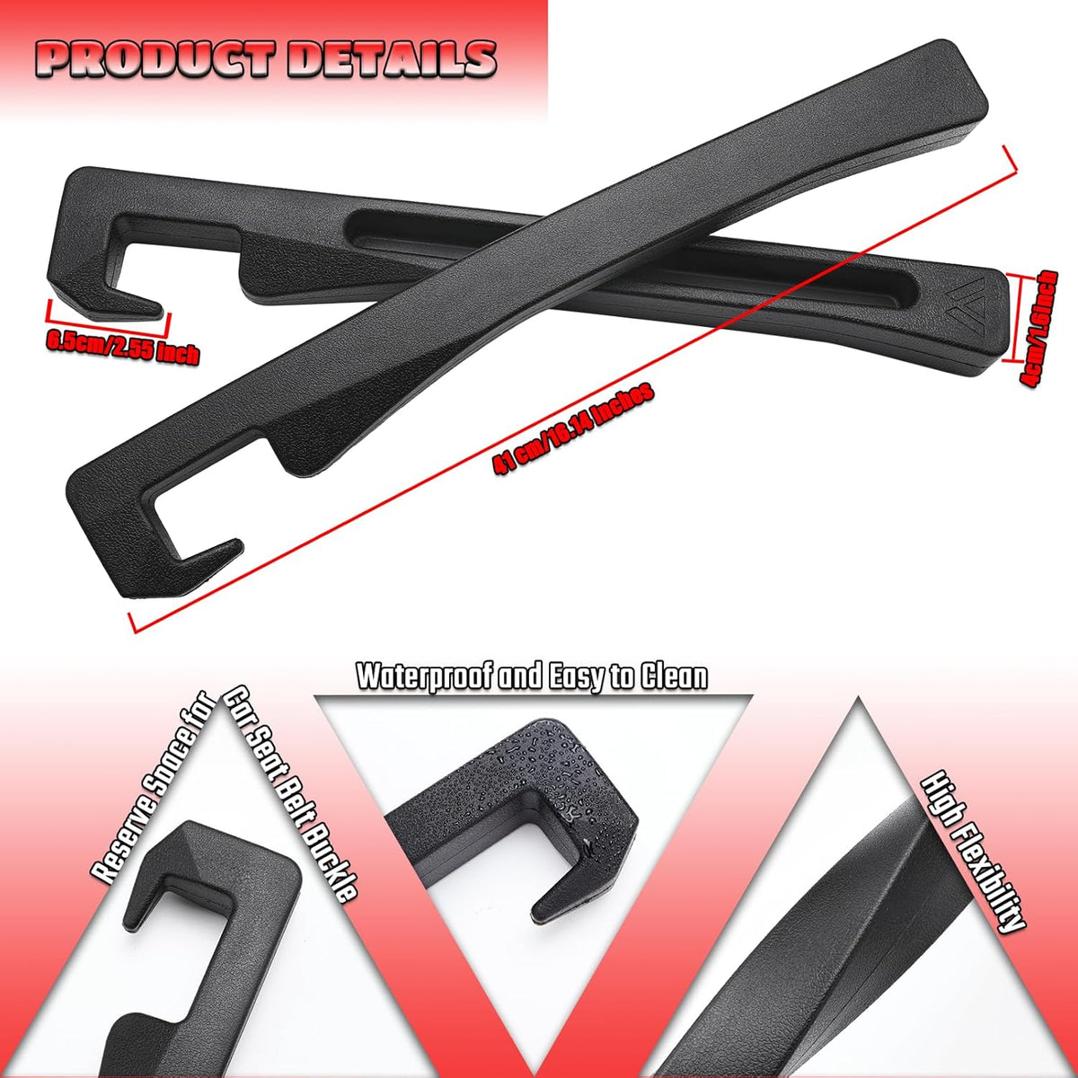Seat Gap Filler for Mer-ce-de-s Benz GLE300/GLE350GLE400/GLE450 2016-2026 Black Pack of 2