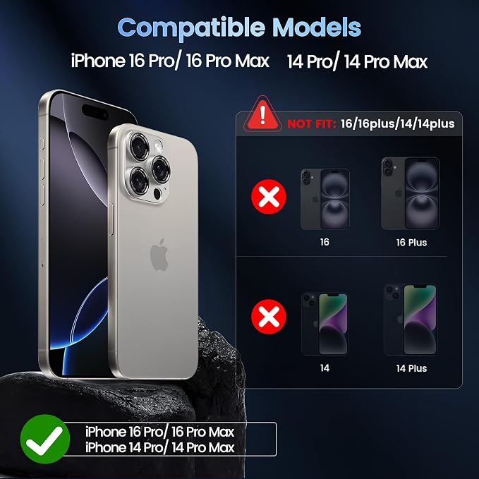 CACOE Camera Lens Protector for iPhone 14 Pro/14 Pro Max/16 Pro/16 Pro Max