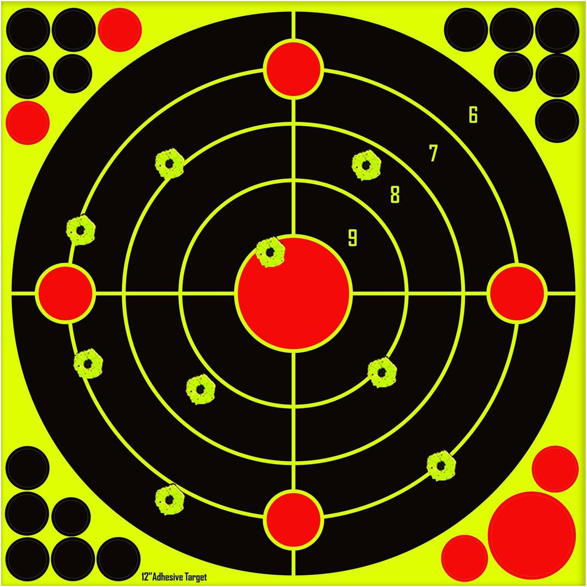 Skiennix Silhouette Splatter Targets - Bright Fluorescent Yellow for Easy Visibility | 12x12 Inch (10/25/50 Pack)
