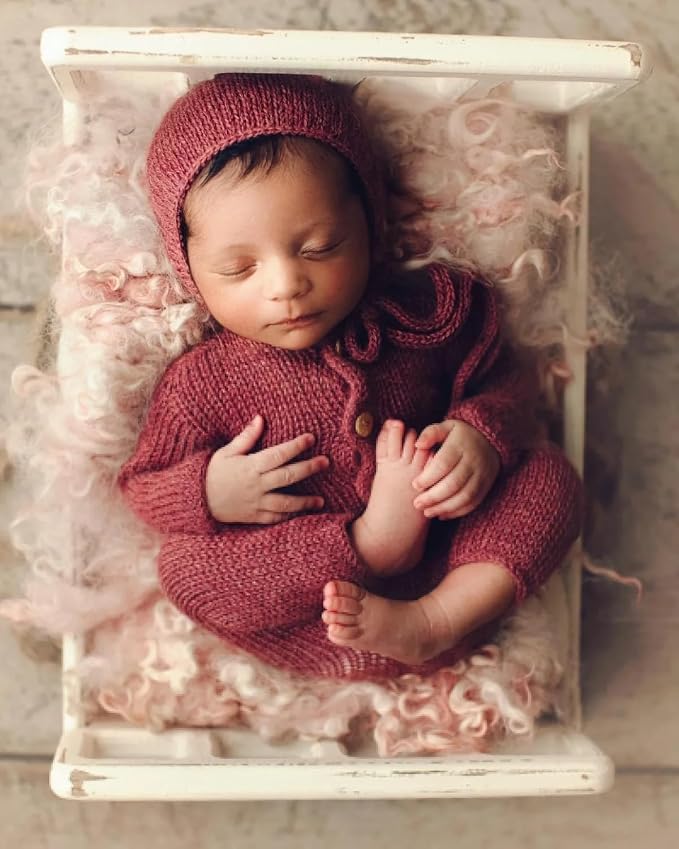 Newborn Photography Props Bed Prop White – Mini Wooden Baby Photography Bed