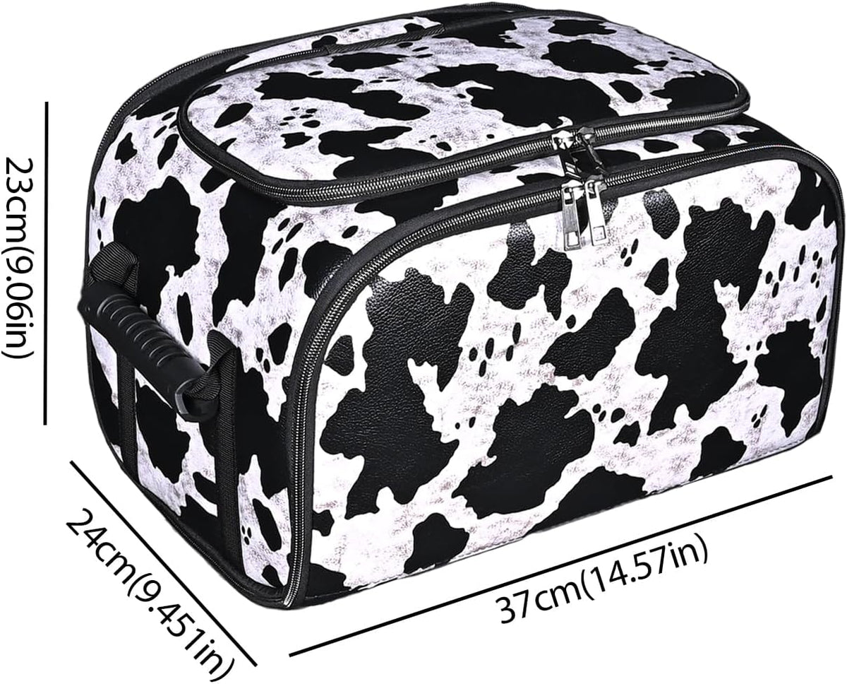 Cow Print Insulated Cooler Bag for Car, Multi-Mode Portable Thermal Lunch Cooler Tote, Reusable Thermal Storage Bag for Drinks, Snacks & Food, Ideal for Car Seat, Trunk, Road Trips & Travel