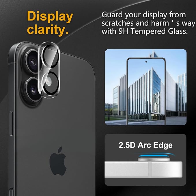 3 Pack Camera Lens Protector for iPhone 17 / iPhone 16 / iPhone 16 Plus
