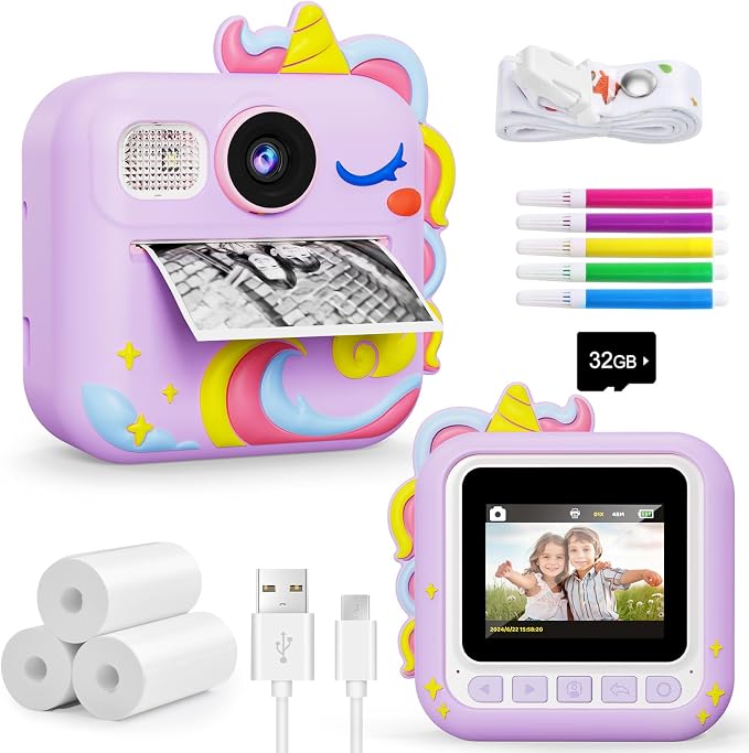KOKODI Kids Camera Instant Print, Toddler Cameras Christmas Birthday Gifts