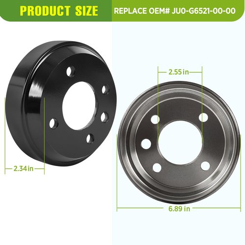 Golf Cart Brake Drum Hub Assembly, Suitable for Yamaha G&E 1978-Up G1 G2 G8 G9 G11 G14 G16 G19 G22 G29 Golf Cart, Replaces OEM# JU0-G6521-00-00.(2 Pack)