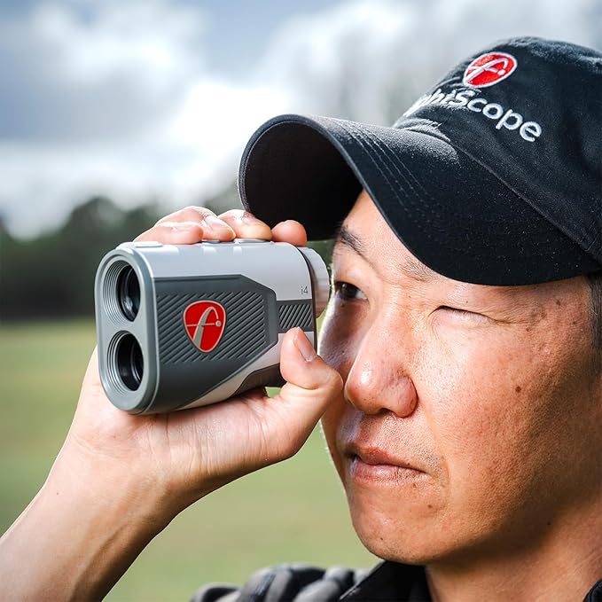FlightScope i4 Golf Rangefinder with 6X Magnification, 1,000 Yard Range, Built-in Magnet | Combines GPS, Local Conditions, Slope and your Swing Data for Personalized Smart Gapping Club Recommendations