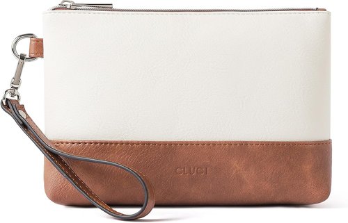 CLUCI Leather Wristlet Wallet - Large Capacity Clutch Purse for Women | Slim Travel Organizer with Card Holder