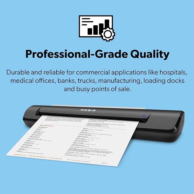 Ambir TravelScan Pro 600 Simplex Document Scanner and Card Scanner