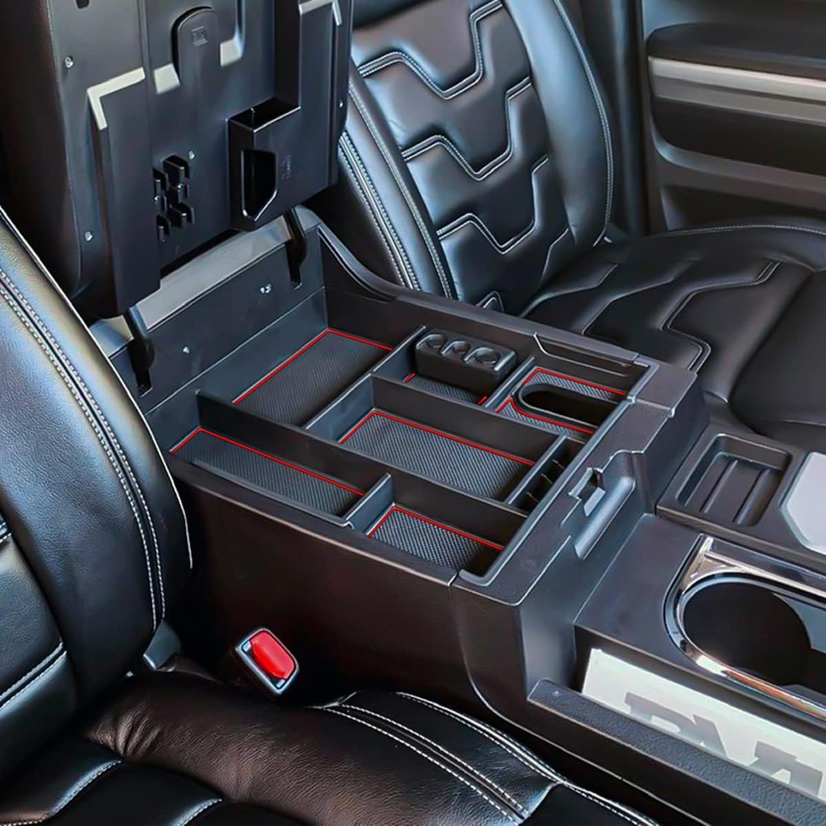 Center Console Organizer Tray for Toyota Tundra 2014-2021 Accessories, Red