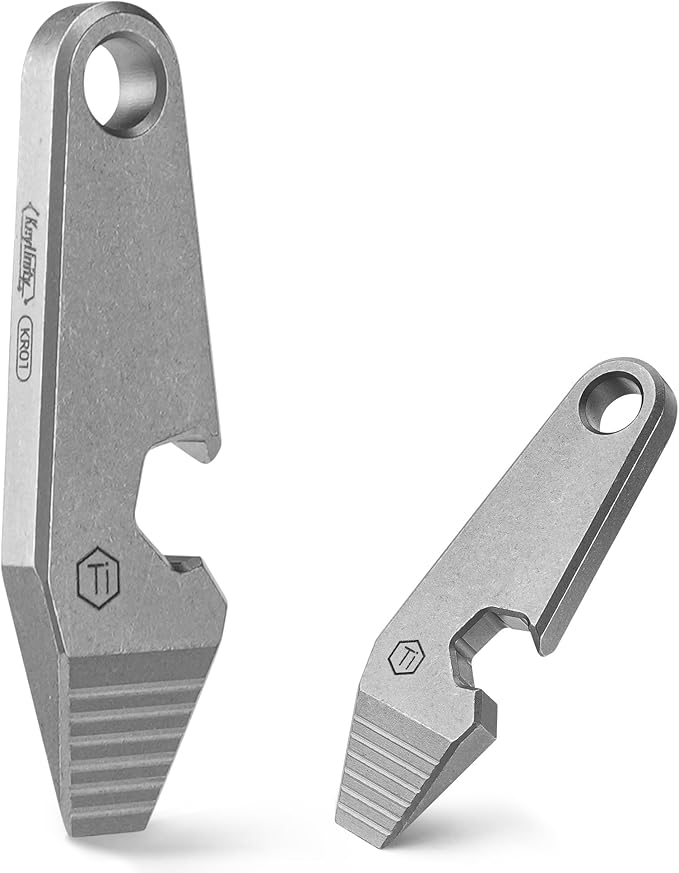 KeyUnity KR01 Titanium EDC Pry Bar Multitool, 6 in 1 Mini Crowbar Keychain Tool for Everyday Carry