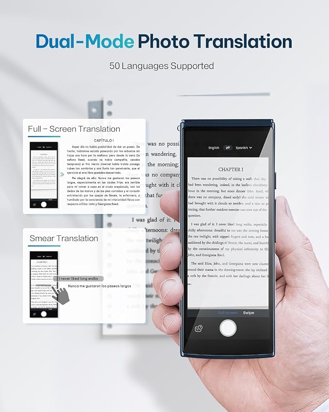 iFLYTEK AI Language Translator Device — 60 Languages, Real-Time Split-Screen &