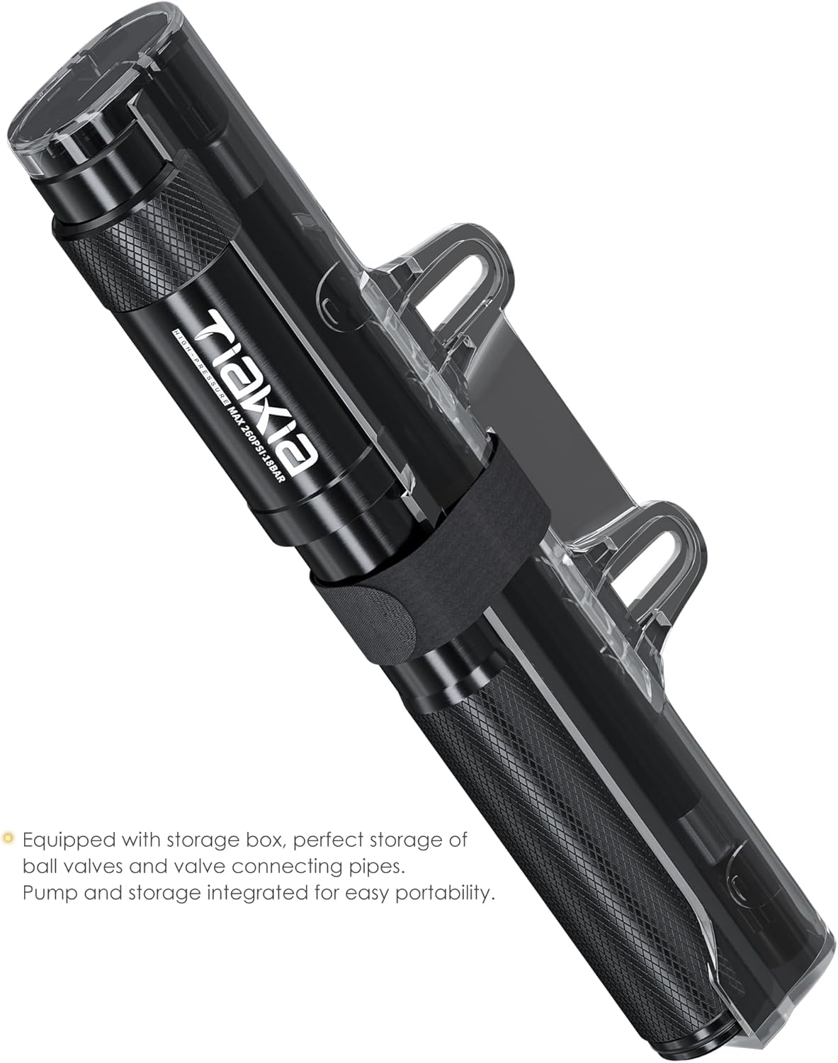 Tiakia Mini Bike Pump - Portable 260PSI High-Pressure Air Hand Pump for Presta & Schrader Valves | Aluminum Alloy Tire Pump for Road & Mountain Bikes