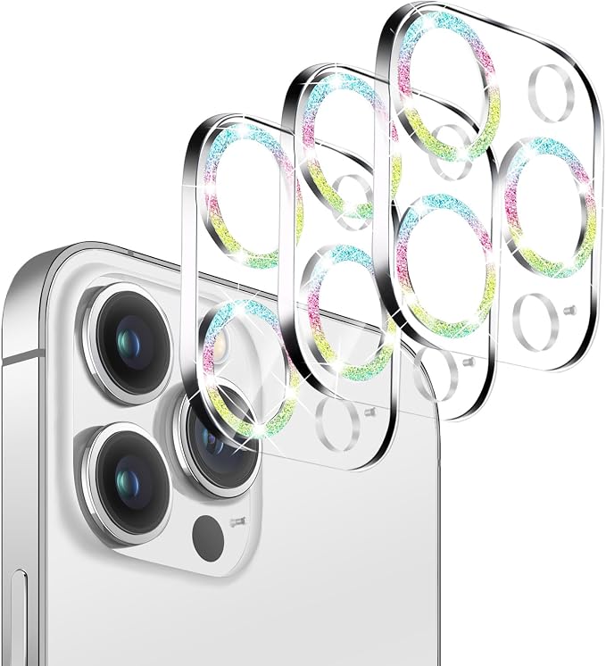 【3 Pack】Dengduoduo Tempered Glass Camera Lens Protector
