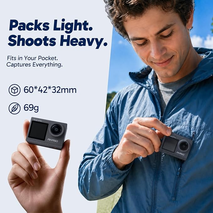 AKASO Brave 4 Pro 4K30FPS Action Camera - 131ft Underwater Camcorder Waterproof
