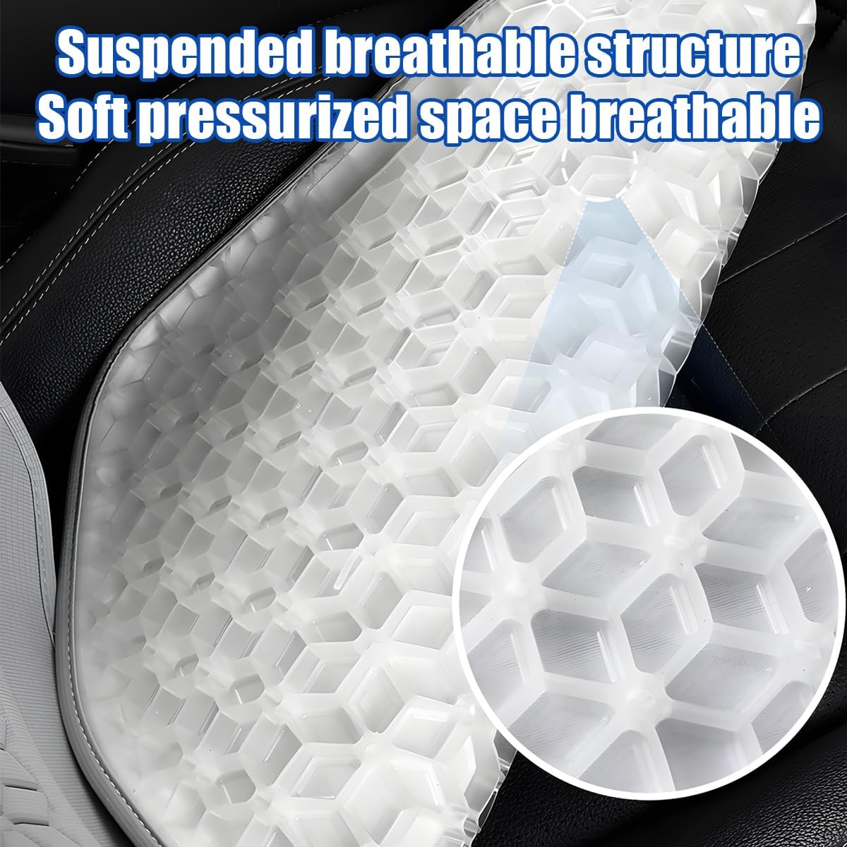 Zpana Gel Car Seat Cushion, Non-Slip Breathable Pad for Driving, Coffee