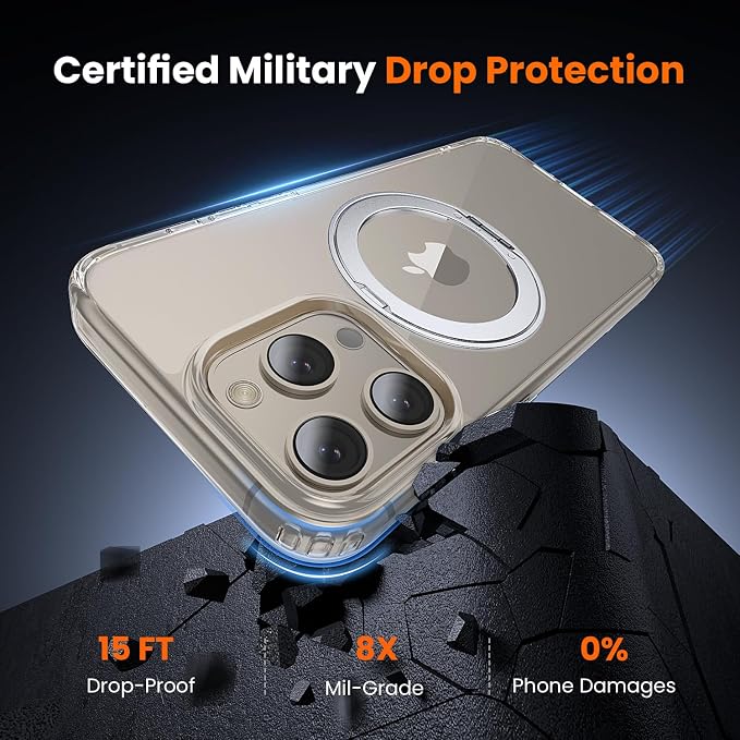 toushion 3 in 1 for iPhone 15 Pro Case Stand |Build in Kickstand, Screen