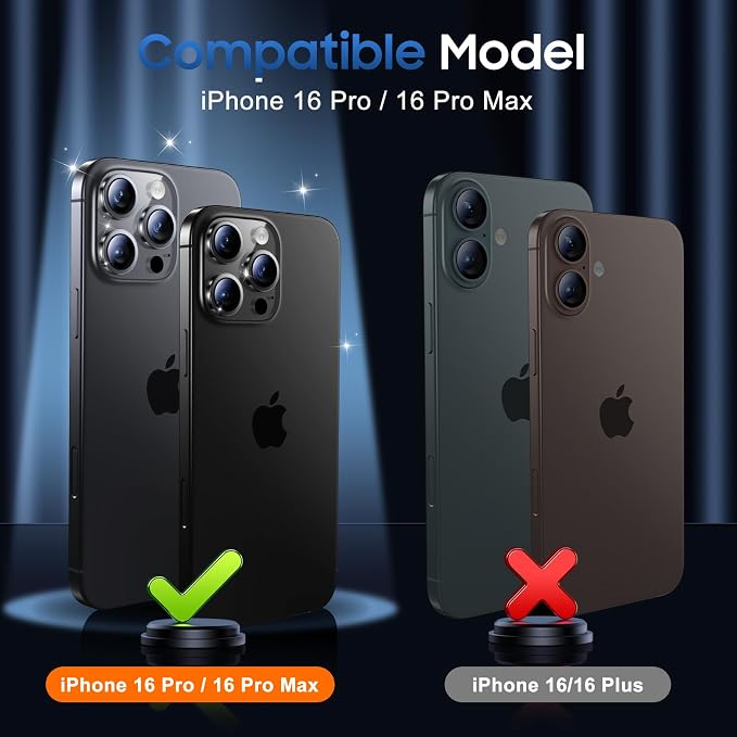 UniqueMe for 3 Pack iPhone 16 Pro/iPhone 16 Pro Max Camera Lens Protector