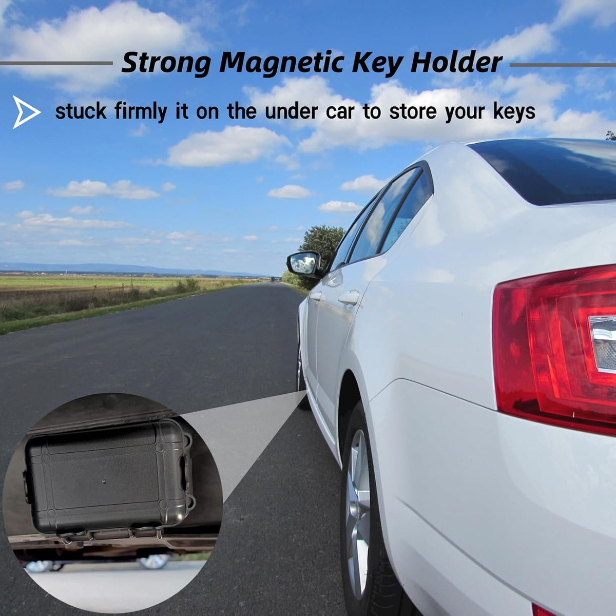 2 Pcs Magnetic Key Holders Under Car, Hide Key Magnetic Box for Storage Key Indoors, Outdoors, Waterproof Hider Key on The Bottom of Car