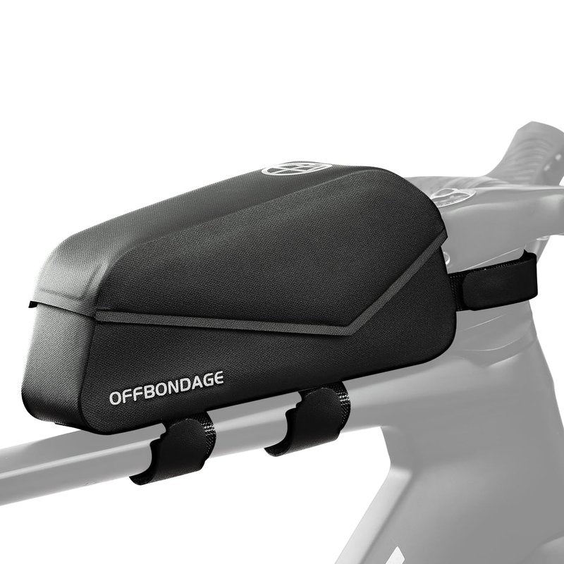 OFFBONDAGE Top Tube Bike Frame Bag Magnetic Switch Waterproof Bikepacking Bicycle Storage Bag for Gravel Road Bike (Black)