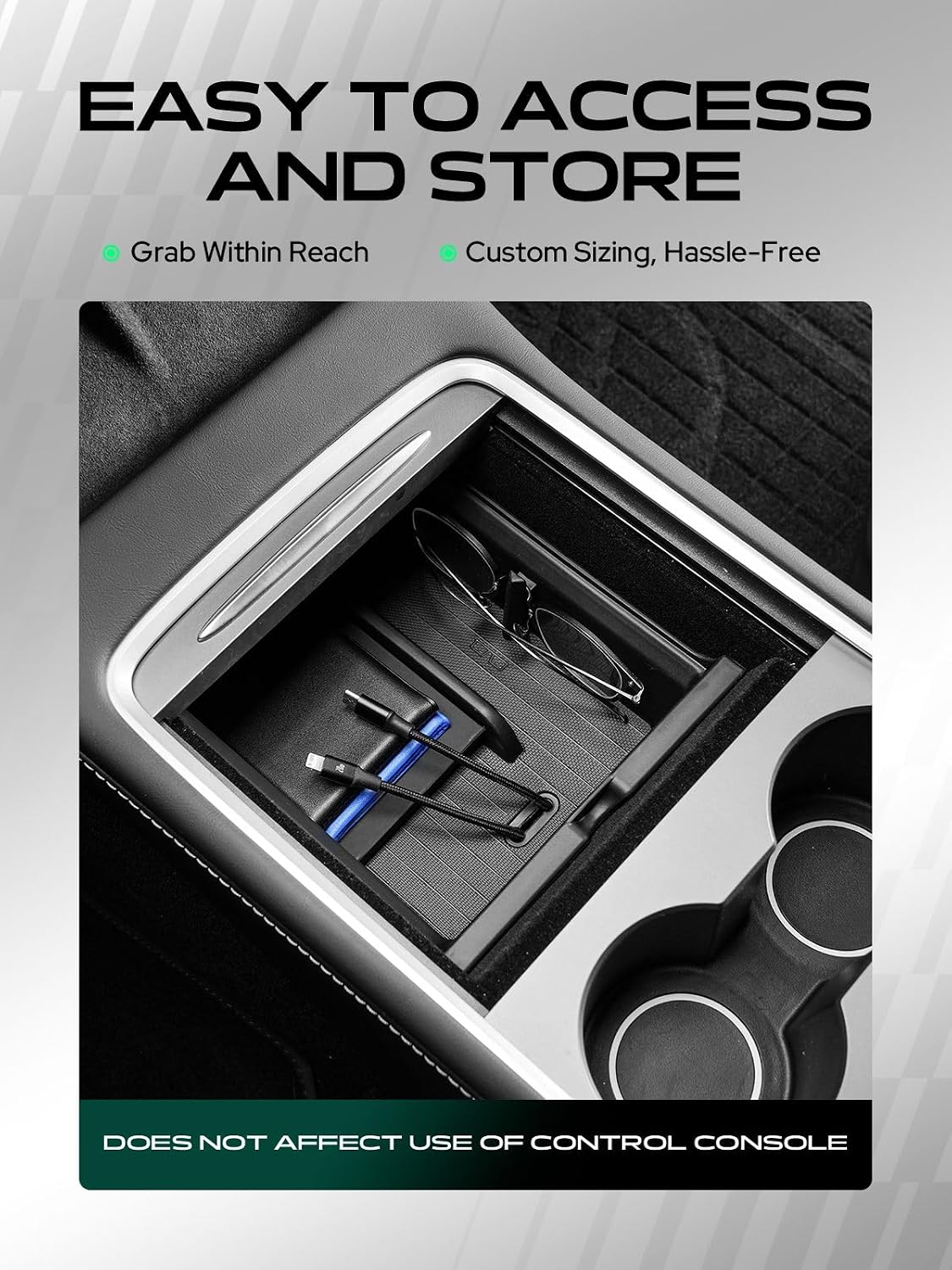 YHTAUTO Center Console Storage Box for Tesla Model 3 2021-2023