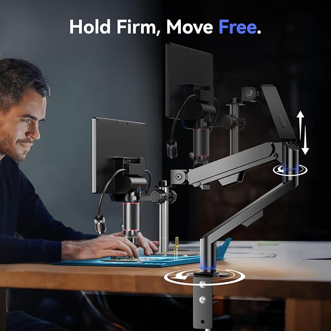 TOMLOV 3D Digital Microscope for Soldering: Magnetic Dual Lens Micro Scope