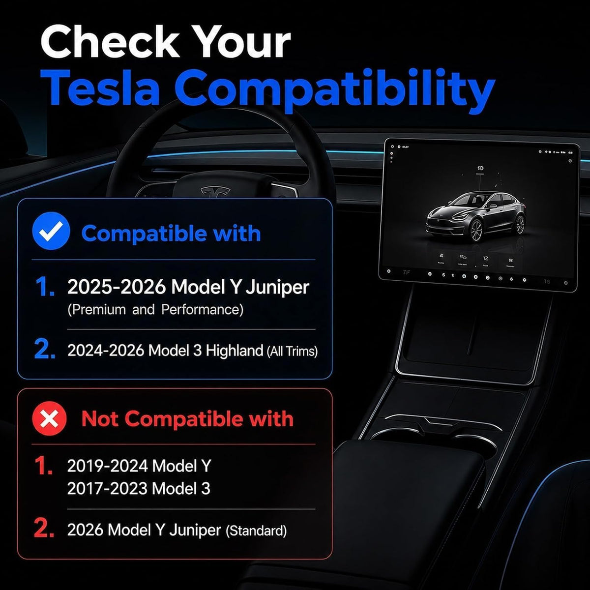 Tesla Model Y Center Console Organizer,Tesla Model 3 Accessories 2026
