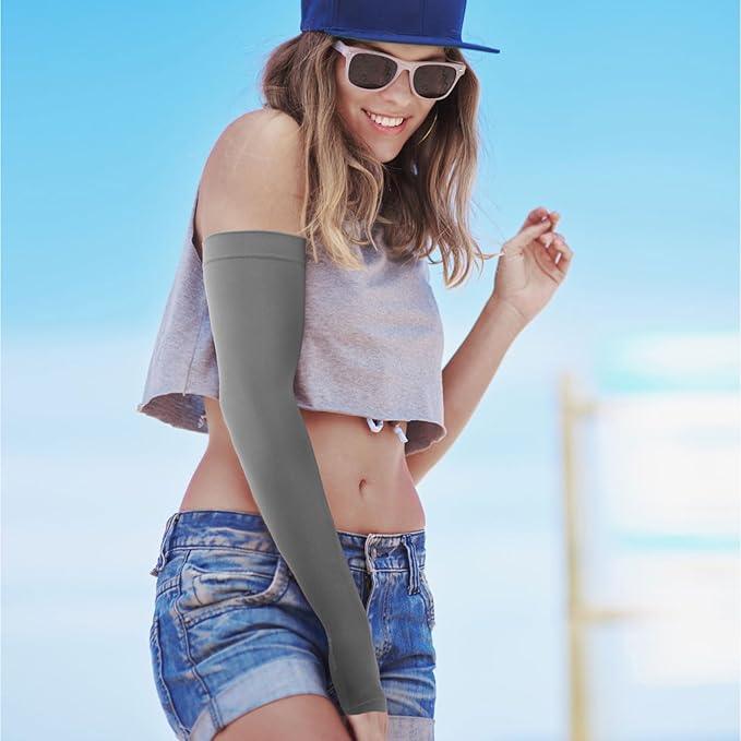 GOUNOD Sun Protection Cooling Arm Sleeves with Thumb Holes - Gardening Outdoors Sports Workouts Sunscreen Arm Sleeves