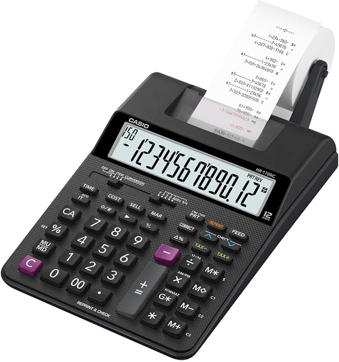 Casio HR-170RC Plus – Mini Desktop Printing Calculator | Check & Correct