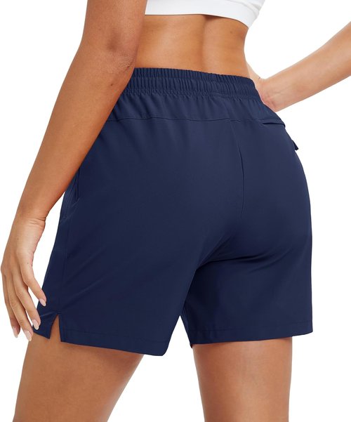 MAGCOMSEN Women's Hiking Shorts - UPF 50+ Quick-Dry, Lightweight Athletic Shorts | Summer Casual with Pockets