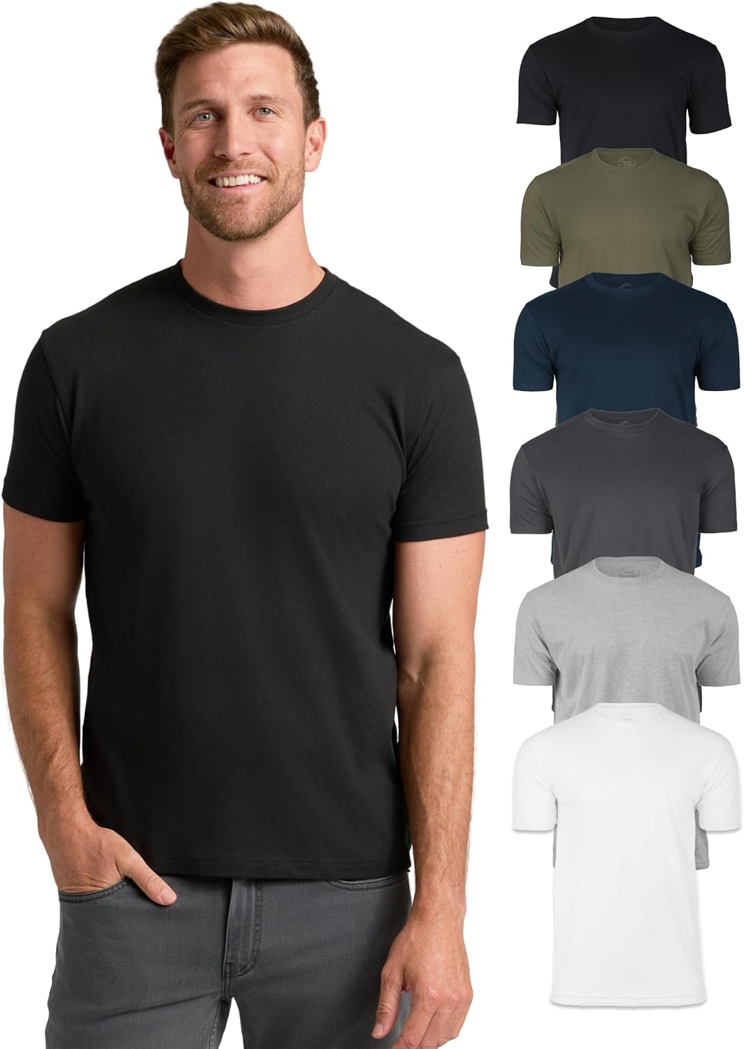 True Classic Men's T-Shirts - Short Sleeve Crew Neck Cotton Blend Tees for Comfort & Style