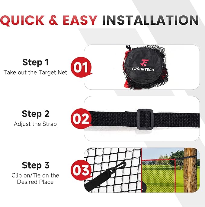 Golf Practice Net - Heavy Duty Driving Range Net with High Impact Chipping Target, Include Carry Bag and Golf Balls for Indoor Outdoor