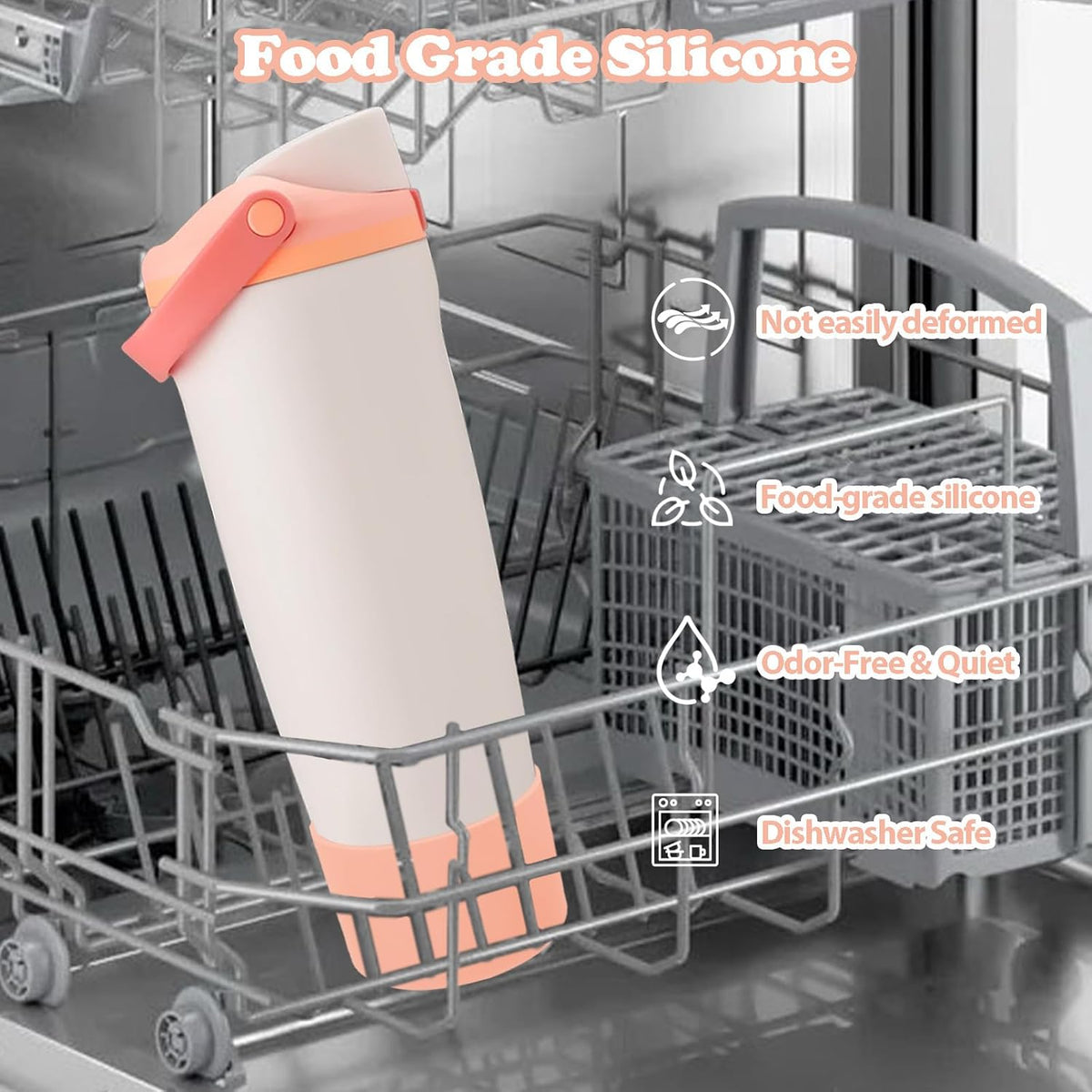 Owala Silicone Boot - Non-Slip, Scratch-Resistant Stability Enhancer for 30oz & 40oz Bottles | 18 Colors Available (Sparkling Sherbet)