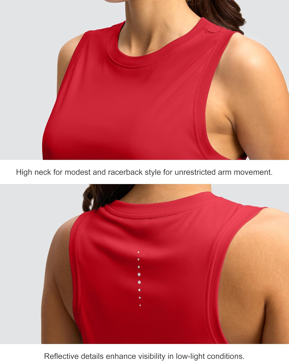 SANTINY Women's Sleeveless Workout Tops - Lightweight Racerback Yoga & Tennis Tank Shirts