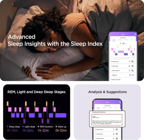 BENIO Gen 2 Smart Ring - Heart Rate & Fitness Tracker | 5ATM Waterproof, Sleep & Blood Oxygen Monitor for iOS/Android