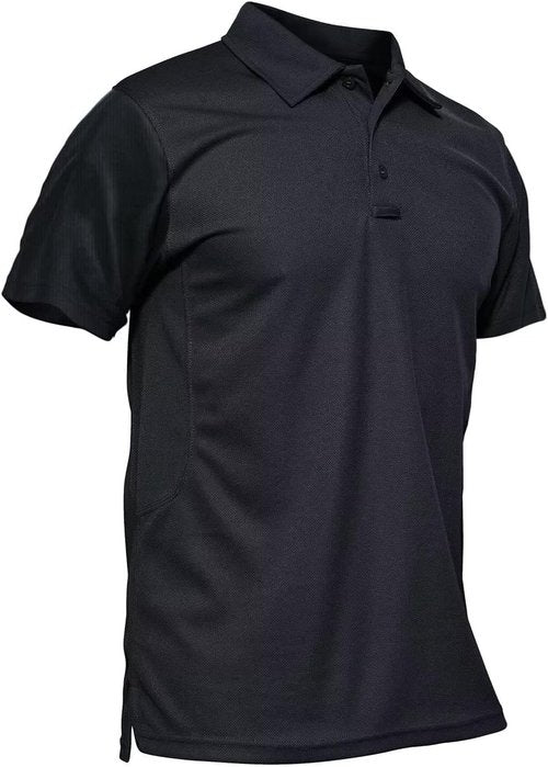 MAGCOMSEN Men's Quick-Dry Tactical Polo Shirt - Short Sleeve Pique Jersey Golf Shirt