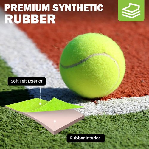 FURWEY Pressureless Tennis Balls - Bulk Pack of 12/24/36/80 with Mesh Bag for Easy Transport | Ideal for Dogs & Beginners
