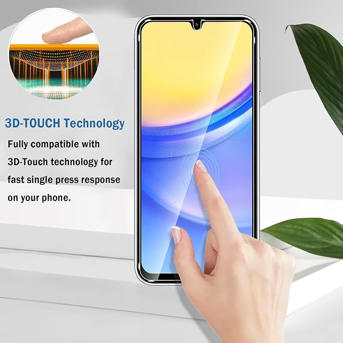 2 Pack Compatible with Samsung Galaxy A15 5G/4G Screen Protector, Full Coverage
