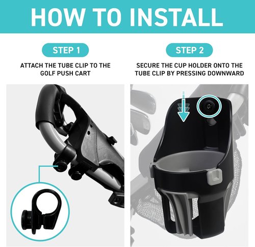 Clicgear Golf Push Cart Cup Holder - Large Size Accessory for Clicgear, Sun Mountain & Bagboy