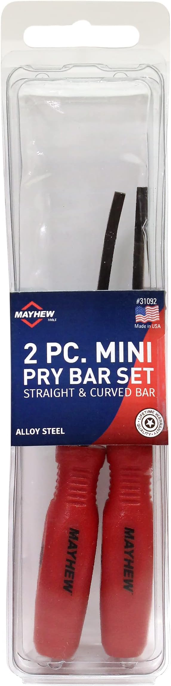 Mayhew Tools 31092 Mini Pry Bar, 2-Piece Set, Red - Standard