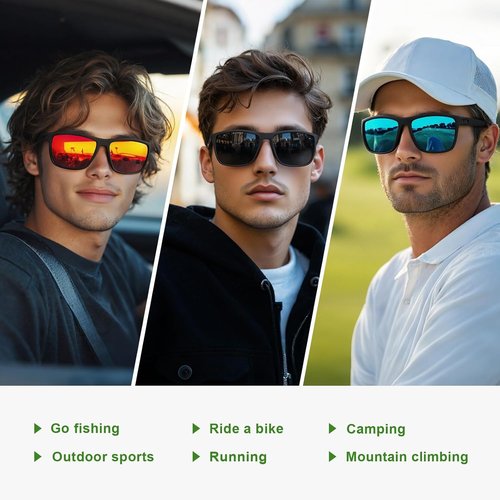 Fanshen Polarized Sports Sunglasses - Lightweight UV Protection for Men | Ideal for Driving, Fishing, Golf, Cycling