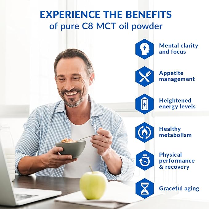 BioTrust Keto Elevate – Pure C8 MCT Oil Powder – Ketogenic Diet Supplement & Paleo Coffee Creamer for Clean Energy, Mental Focus, and Clarity – Non-GMO 100% Caprylic Acid (Hazelnut, 20 Servings)