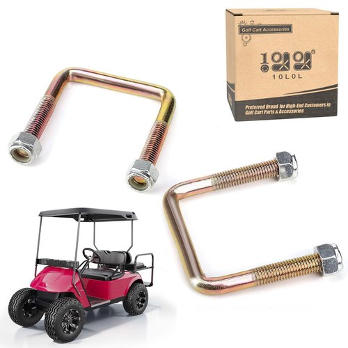 10L0L Golf Cart Rear Spring U Bolt for EZGO TXT 1994-up Electric & Gas, Includes Nuts, OEM# 72124G01 72618G01 72029G01, 2 PCS