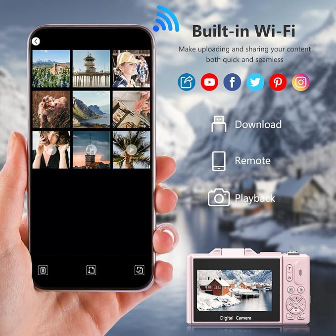 4K Digital Camera for Photography, 64MP Vlogging Camera for YouTube