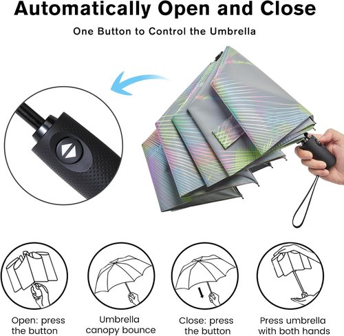 G4Free Large Travel Umbrella - UPF 50+ UV Protection | Auto Open/Close, Windproof, 42/46 Inch
