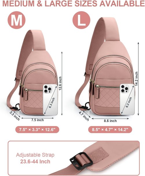 Capolo Sling Bag - Waterproof Crossbody Fanny Pack for Travel & Hiking | Trendy Pink Medium Size