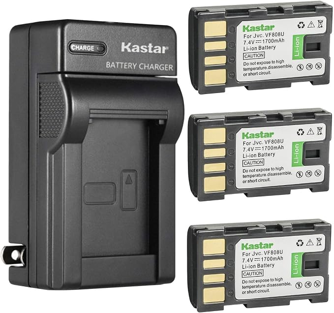 Kastar 3-Pack BN-VF808 Battery and AC Wall Charger Replacement